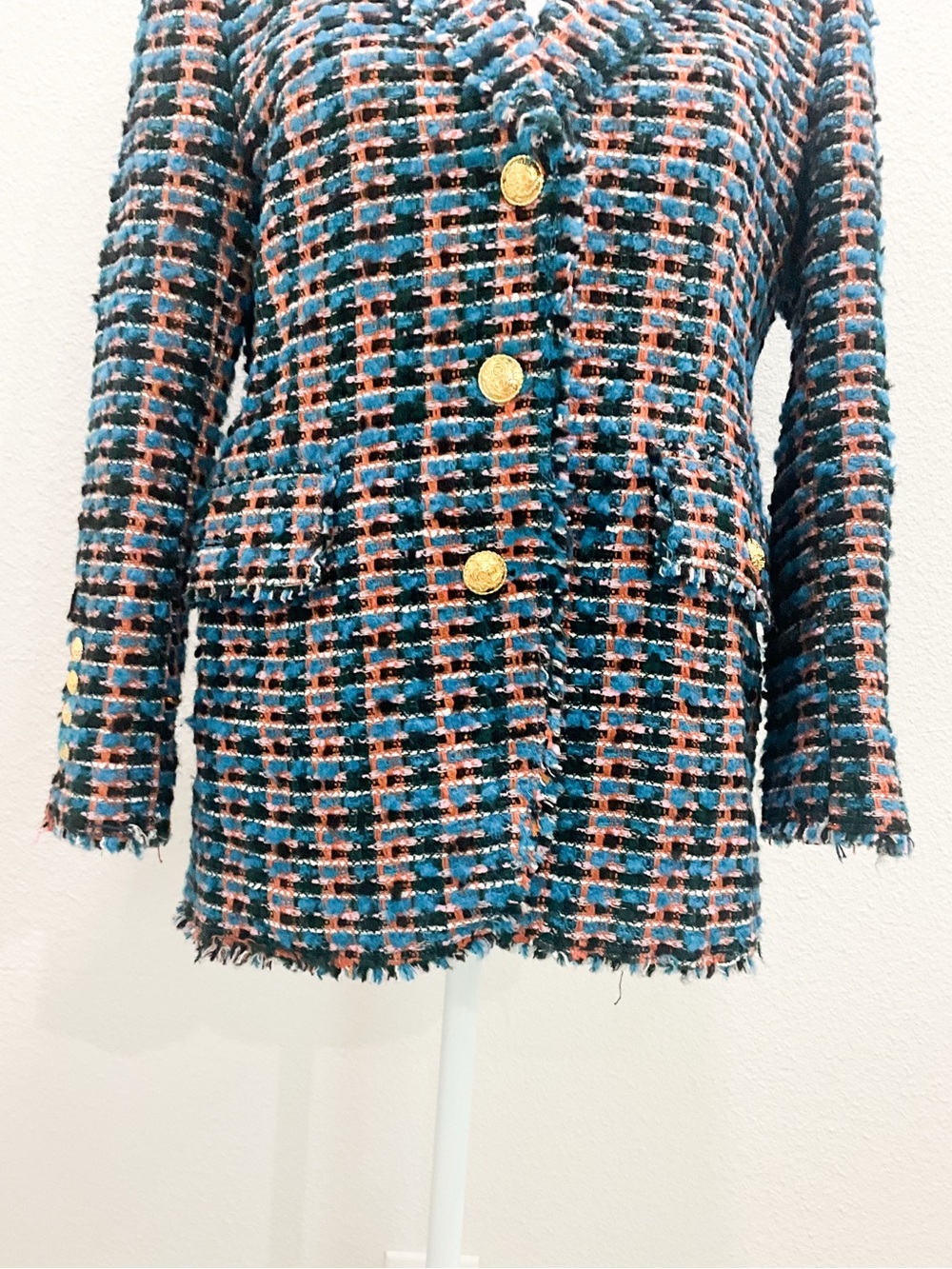 Zara Women's Tweed Blazer Size Medium - Picture 4 of 9